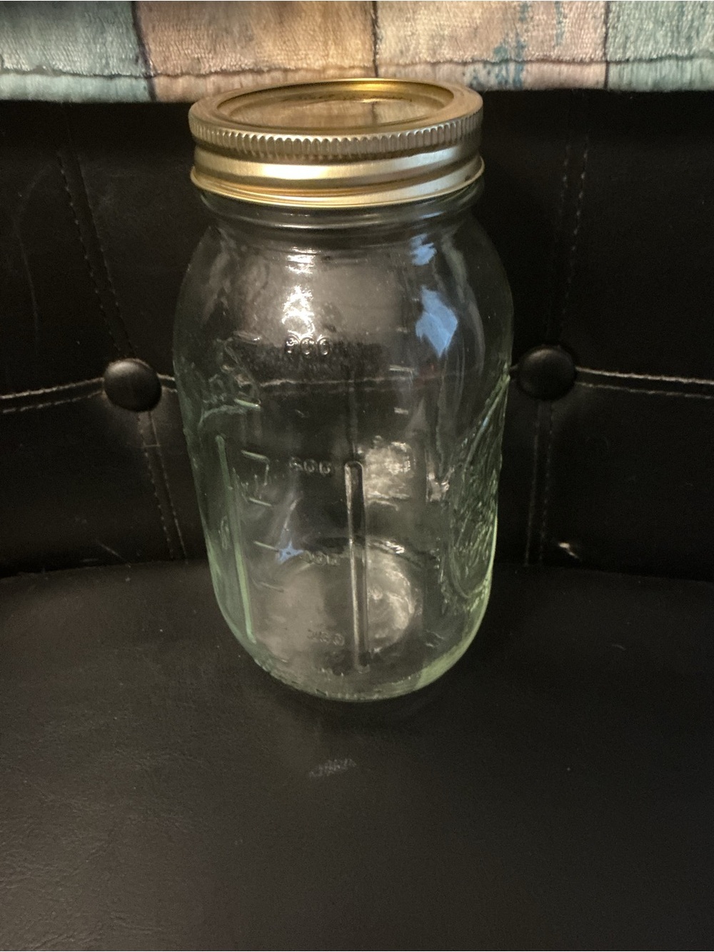 Vintage Ball fruit design Mason Jar quart w/lid new #14400-62000 7” tall